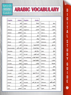 cover image of Arabic Vocabulary